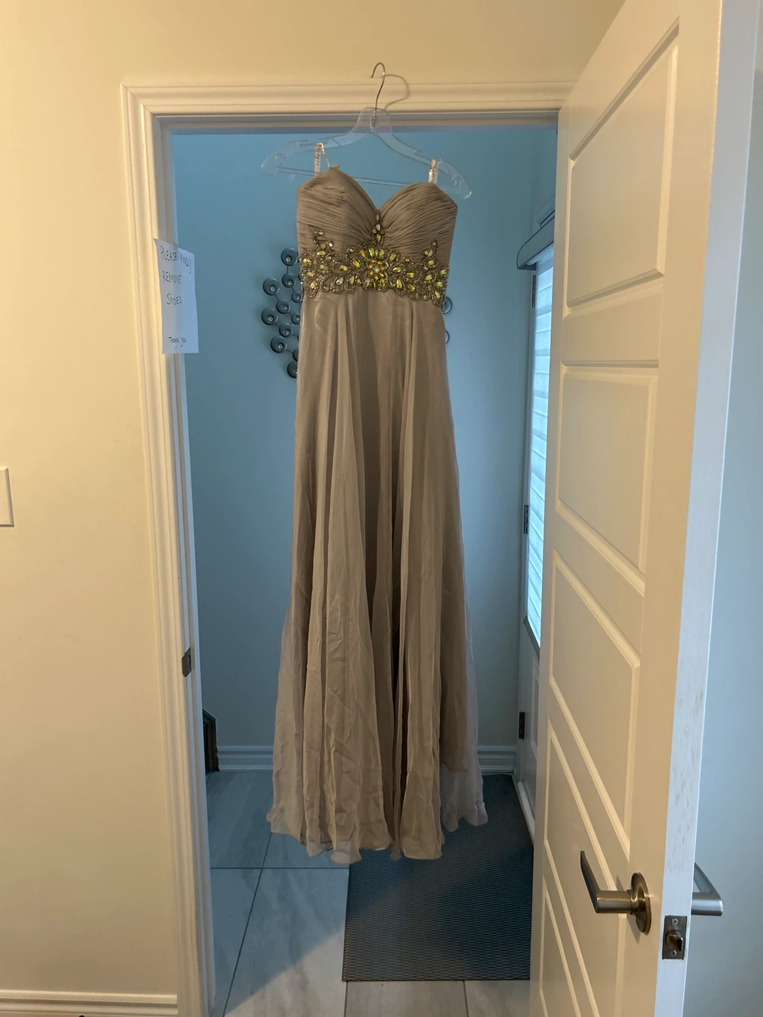 Strapless Embellished Evening Gown