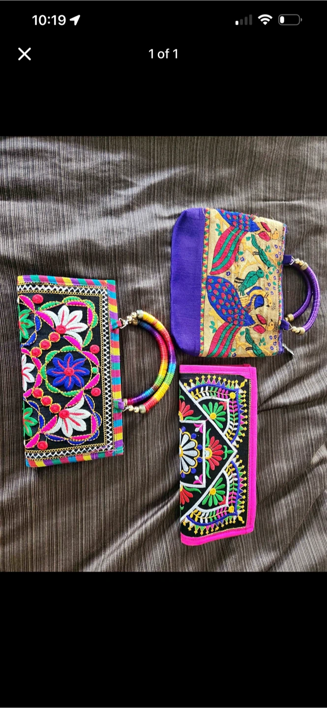 Embroidered Clutch Purses - Set of 3