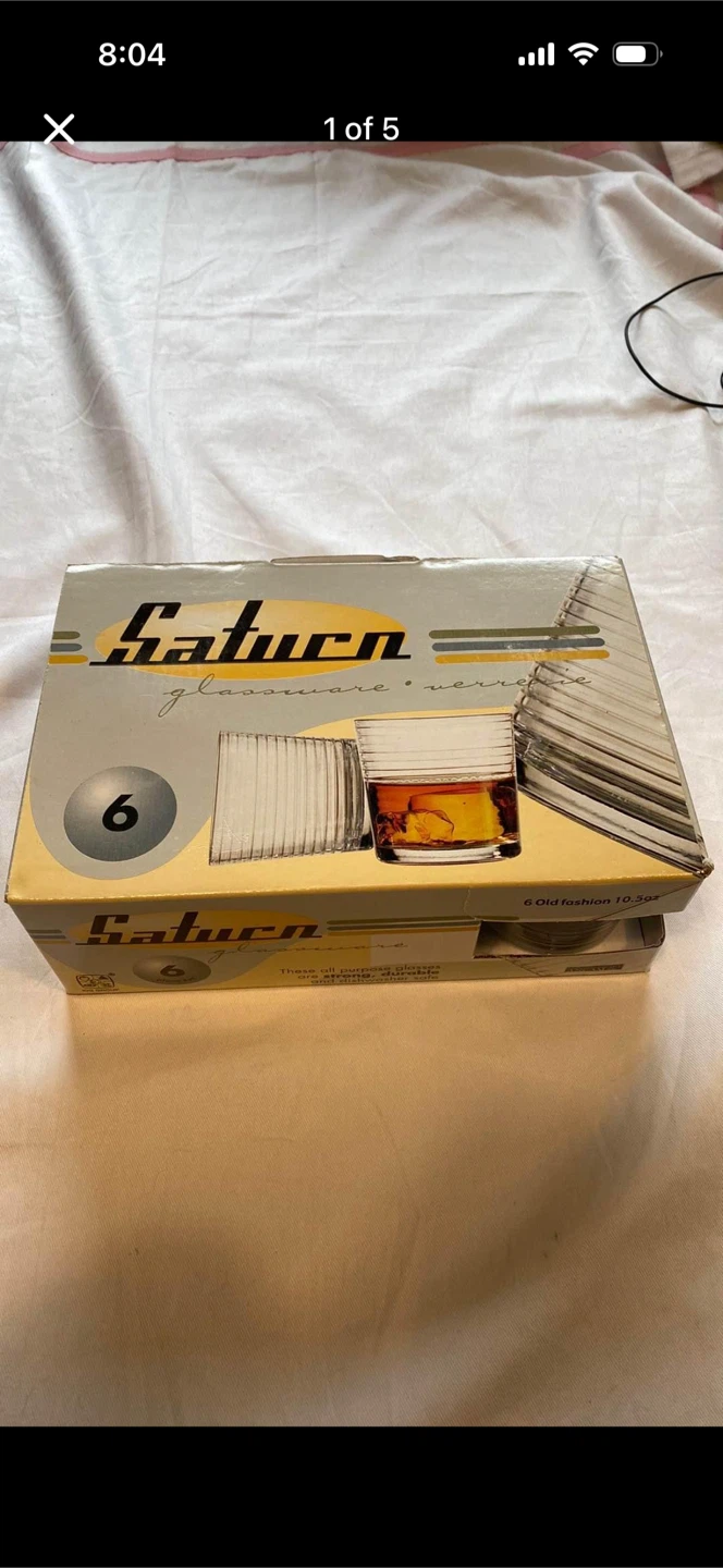Saturn Glassware 6 Old Fashion Set