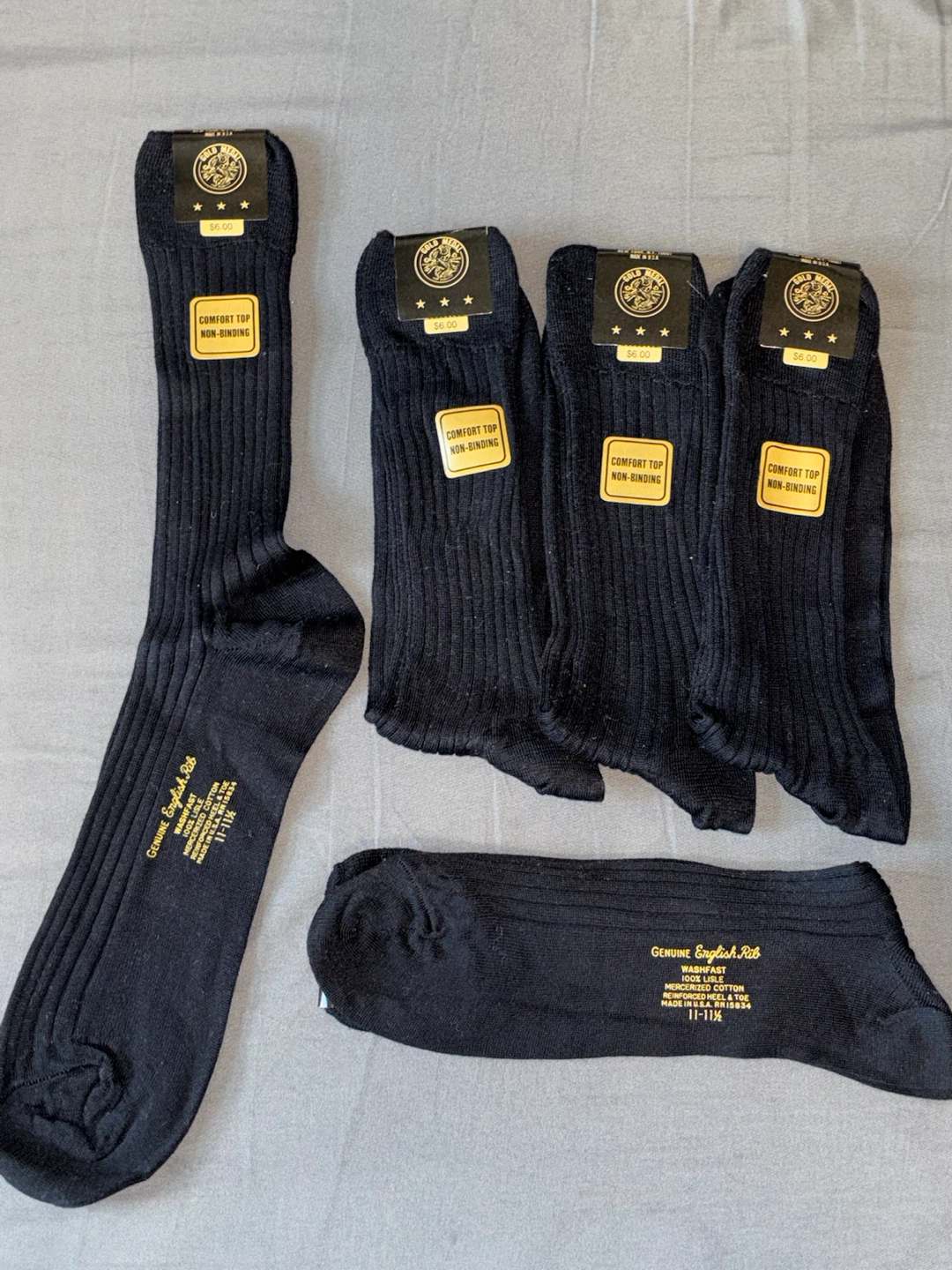 Genuine English Rib Socks - Black - 11-11½ - photo 3