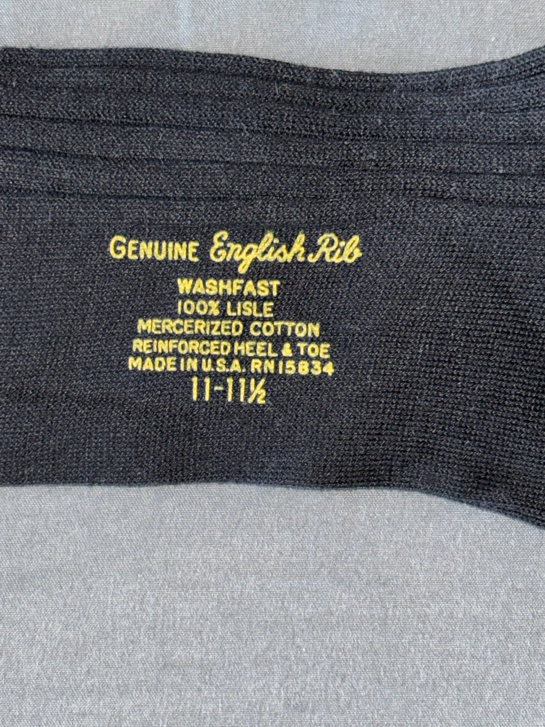 Genuine English Rib Socks - Black - 11-11½ - photo 4
