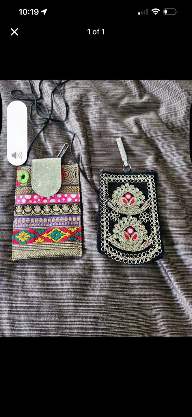 Handmade Embroidered Pouches (Set of 2)