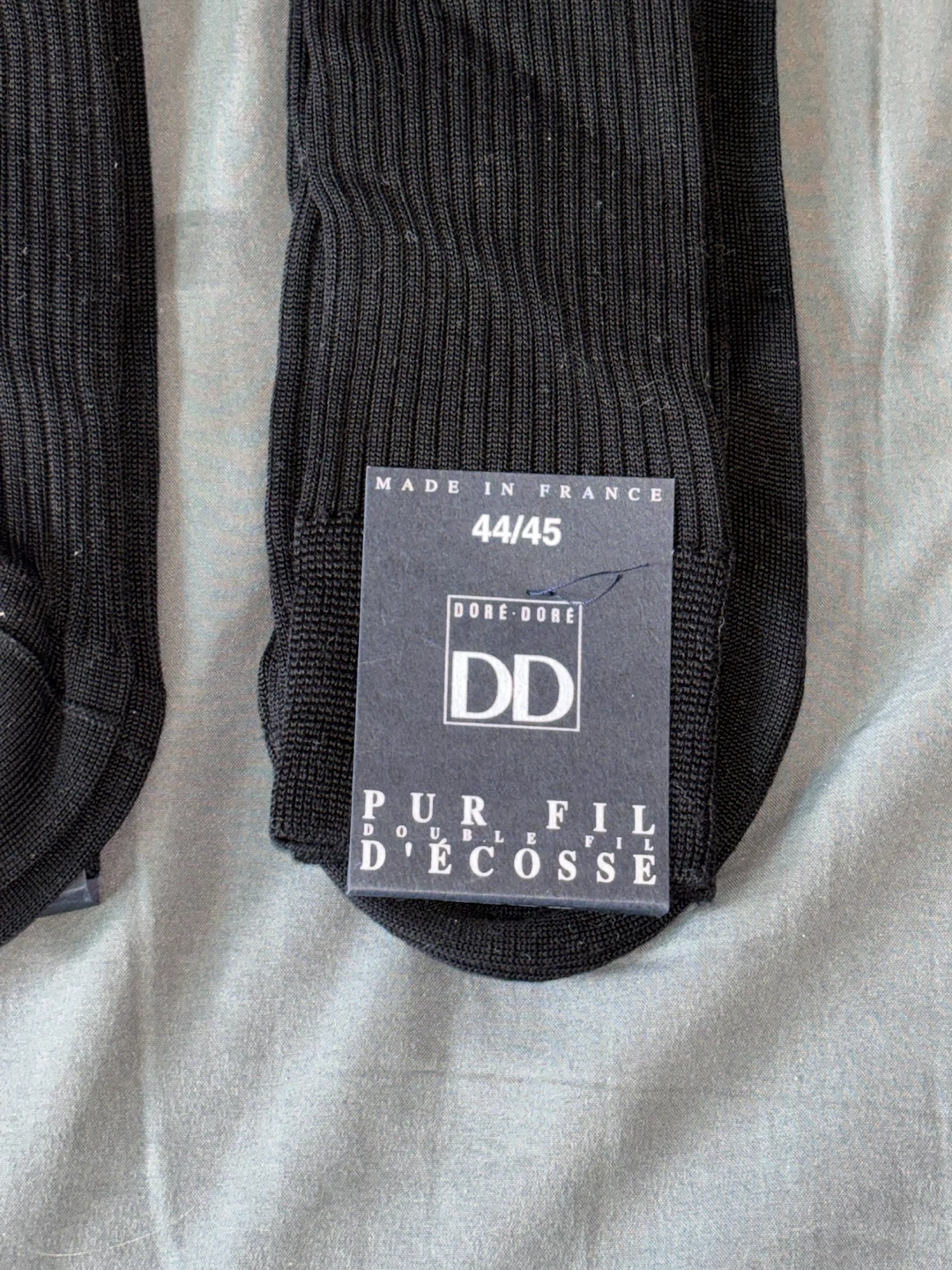 Dore Dore Black "Pur Fil Double D'Ecosse" Socks Size 44/45 - photo 2