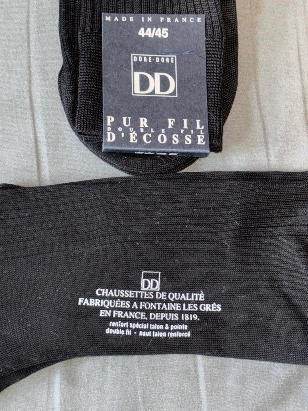 Dore Dore Black "Pur Fil Double D'Ecosse" Socks Size 44/45 - photo 3