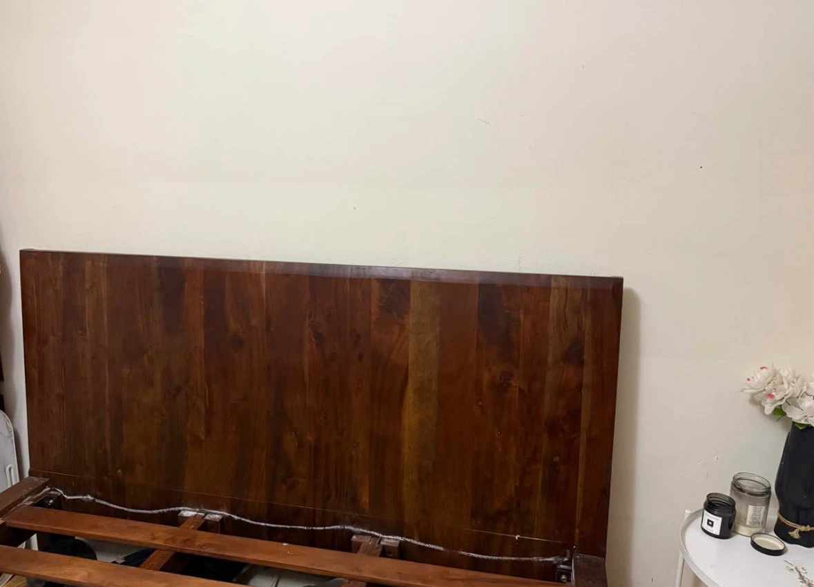 Acacia wood queen size bed - photo 3