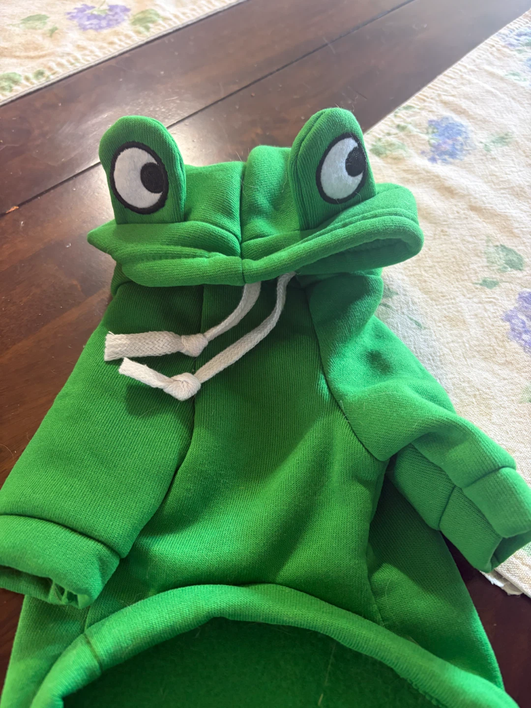 Green Frog Hoodie for Pets xs