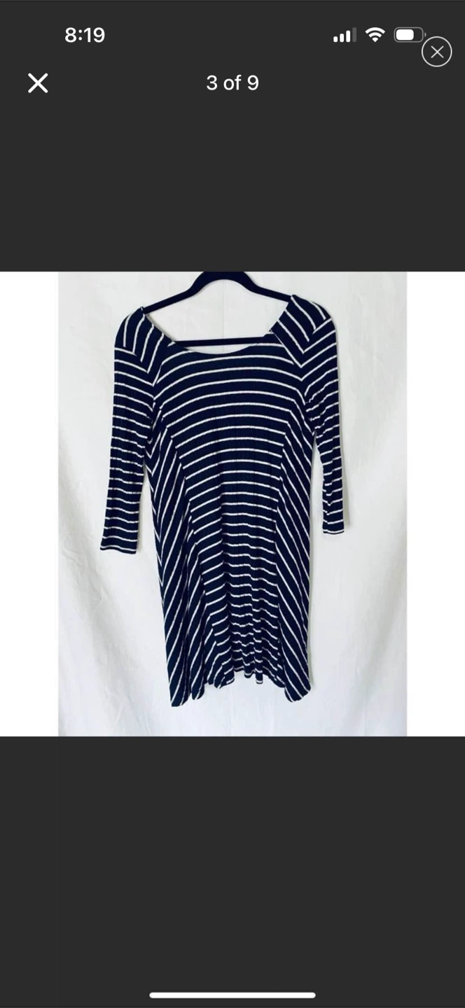 Lush new small navy blue striped dress - photo 3