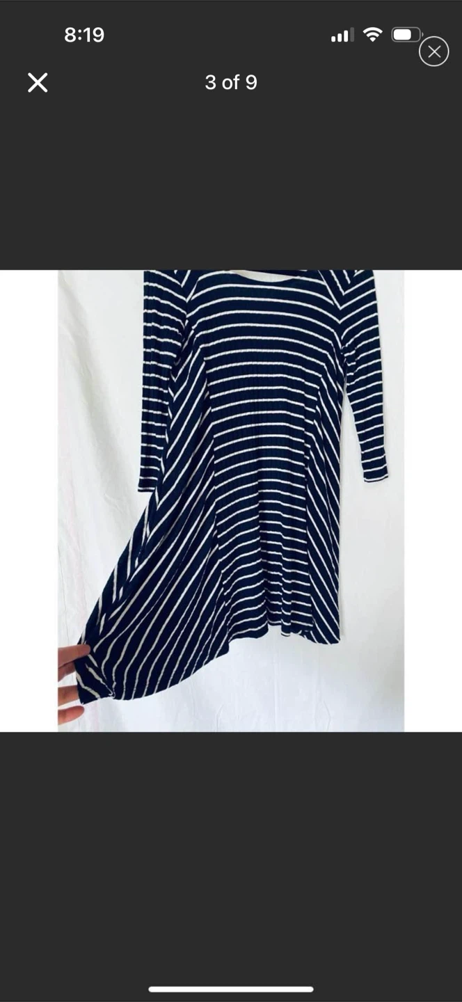 Lush new small navy blue striped dress - photo 4