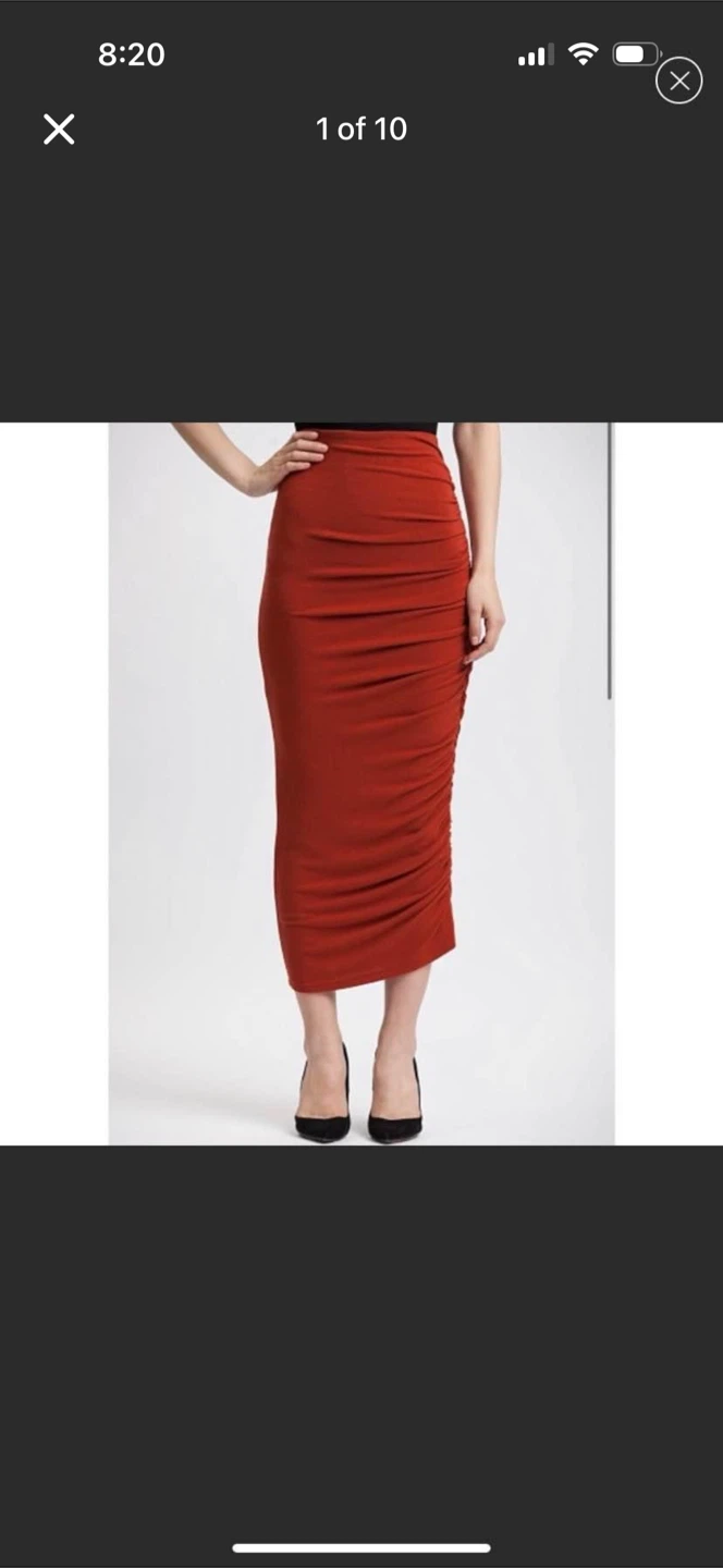 Alice + Olivia Mindie Ruched Jersey Midi Skirt