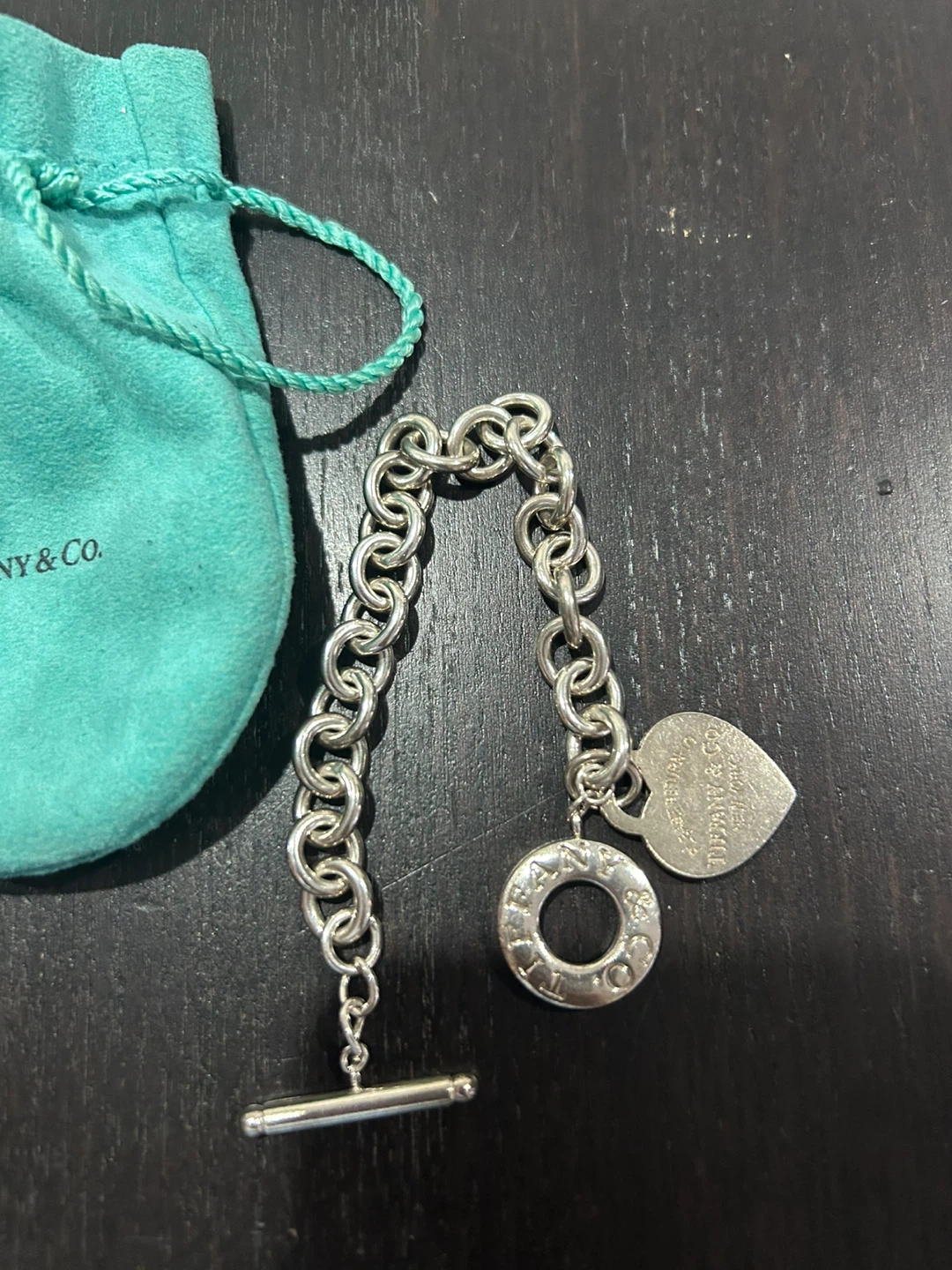 Tiffany & Co. Sterling Silver Toggle Bracelet with Heart Charm - photo 2