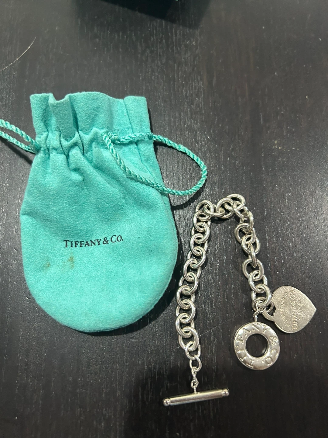 Tiffany & Co. Sterling Silver Toggle Bracelet with Heart Charm - photo 3