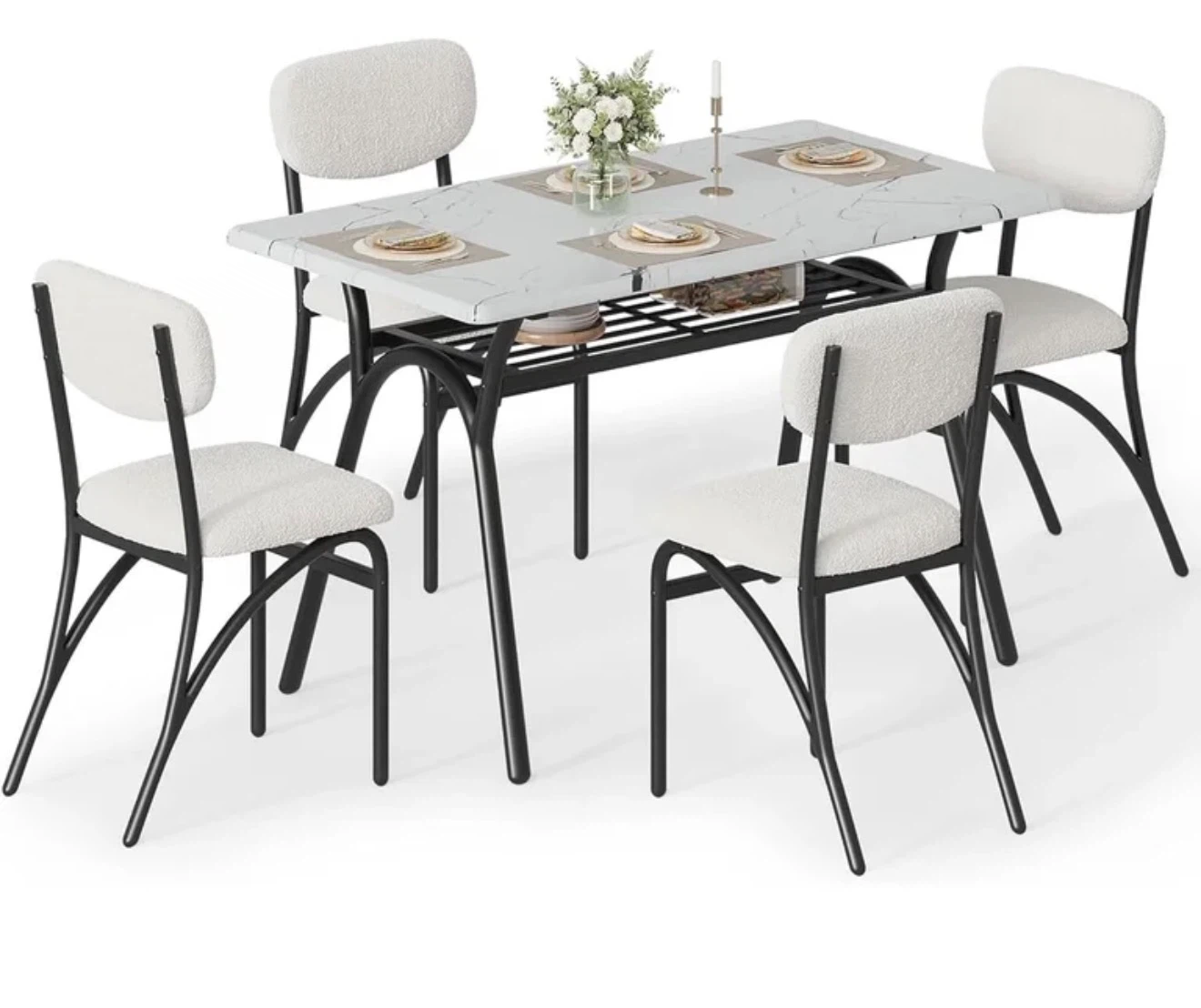 Red Barrel Studio Rectangular Dining Table Set with 4 Chairs - photo 2