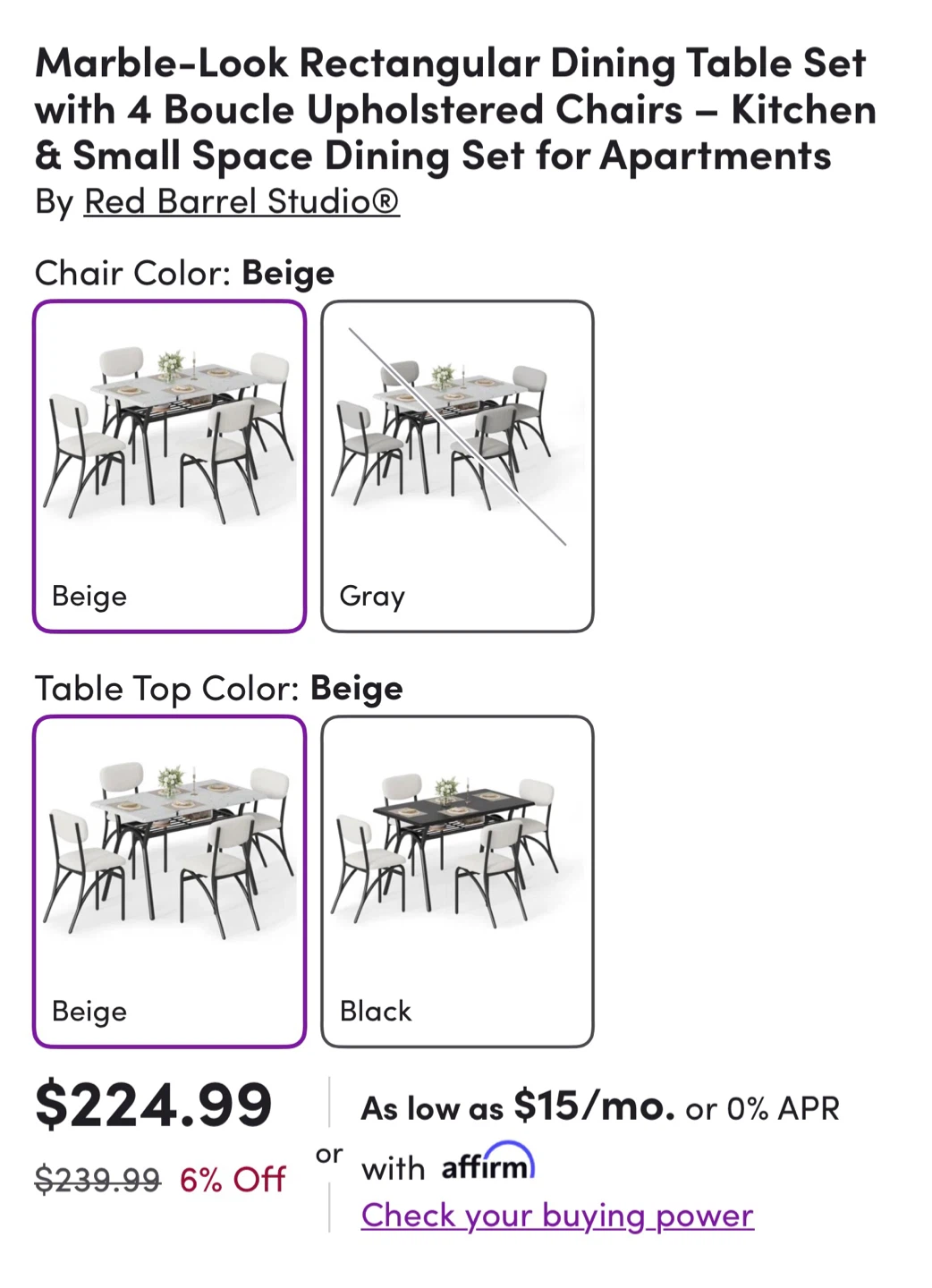 Red Barrel Studio Rectangular Dining Table Set with 4 Chairs - photo 5