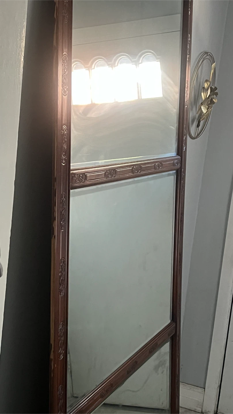 Large Ornate Wood Framed Mirror