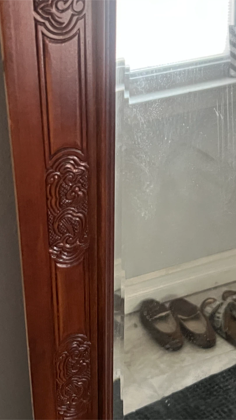 Large Ornate Wood Framed Mirror - photo 3