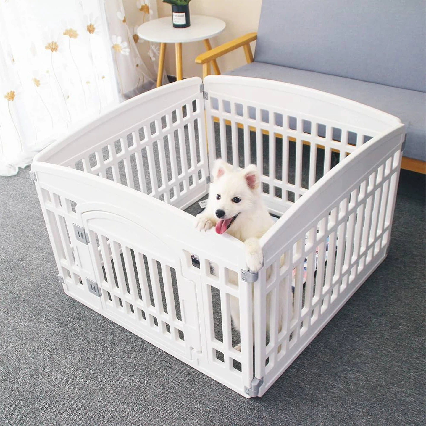 Gupamiga Pet Playpen - 4 Panel / White - photo 2