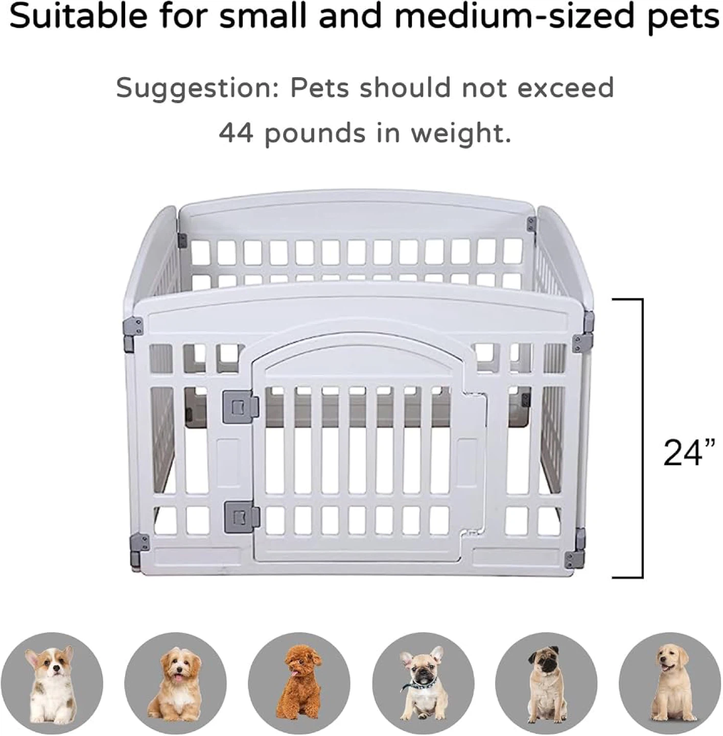 Gupamiga Pet Playpen - 4 Panel / White - photo 4