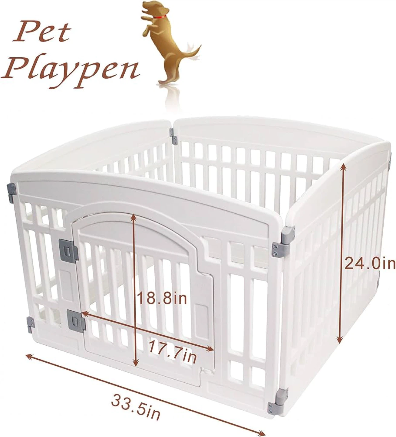Gupamiga Pet Playpen - 4 Panel / White - photo 3