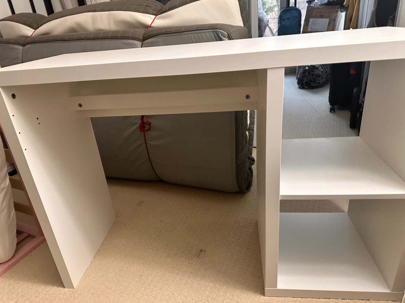 White Desk with Shelving Unit - photo 2