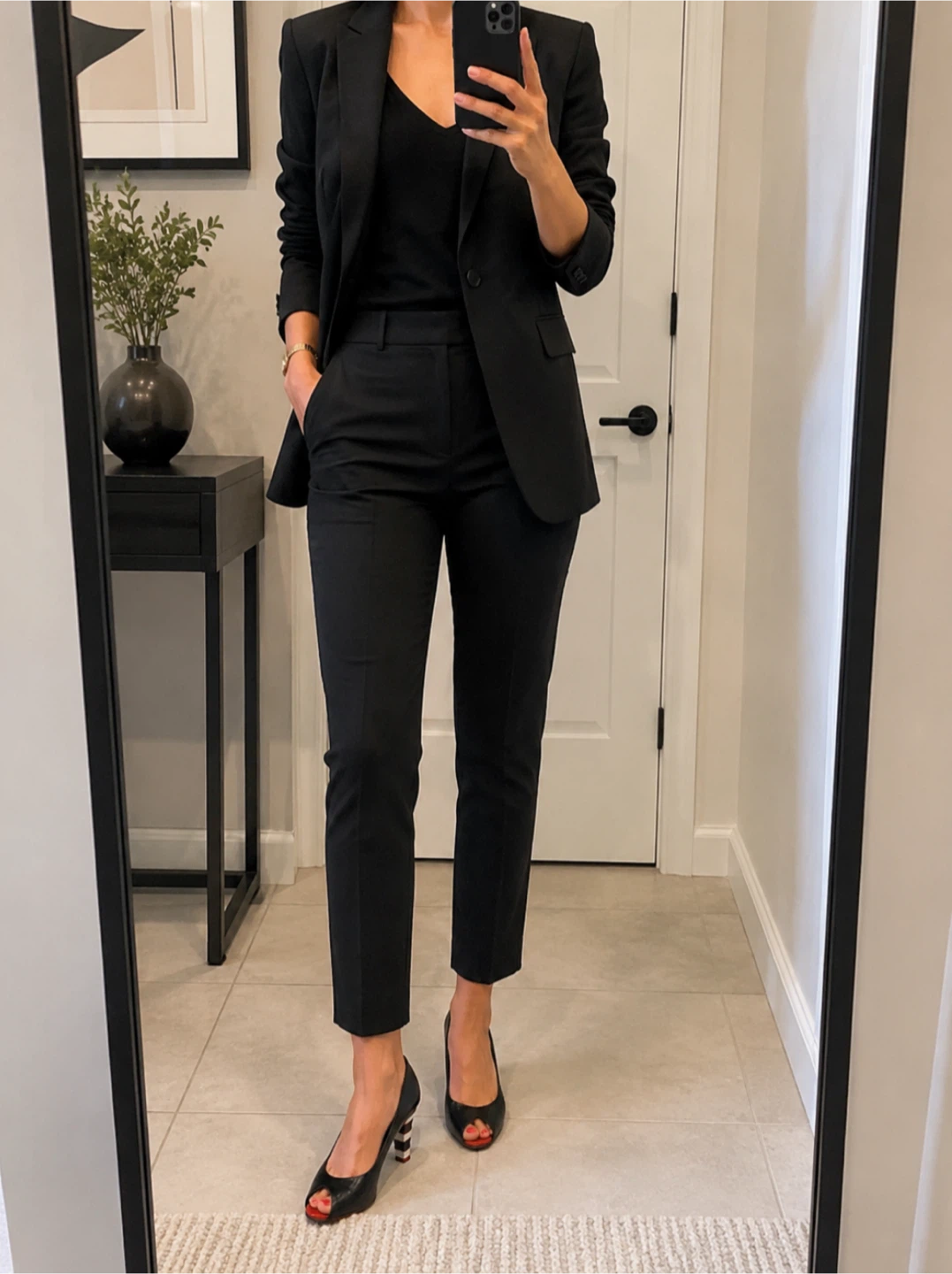 Ramon Tenza Black Patent Peep Toe Heels