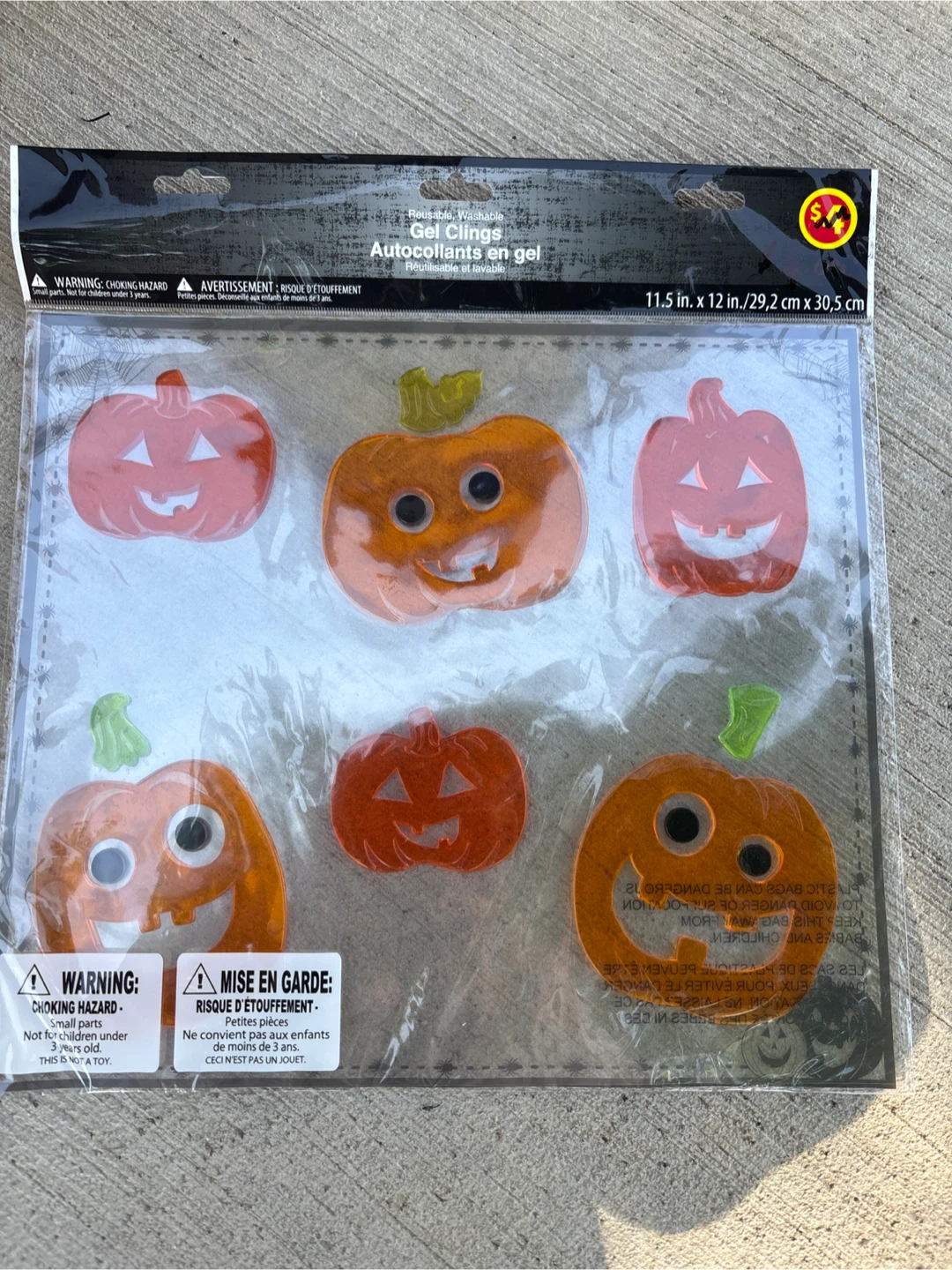 Halloween Gel Clings - Ghosts, Bats & Pumpkins
