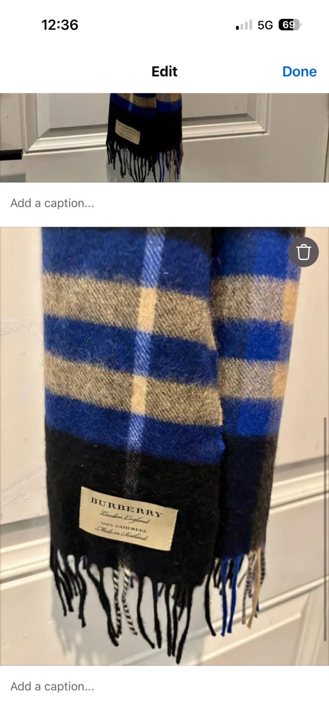 NEW Burberry 100% Cashmere Scarf