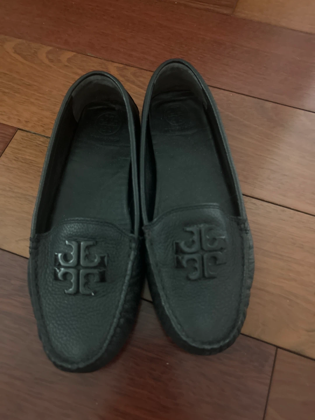Tory Burch Black Leather Driving Moccasins