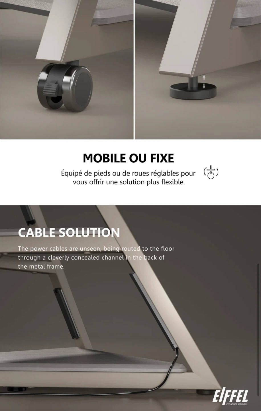 EIFFEL Mobile TV Stand for 32"-65" TVs