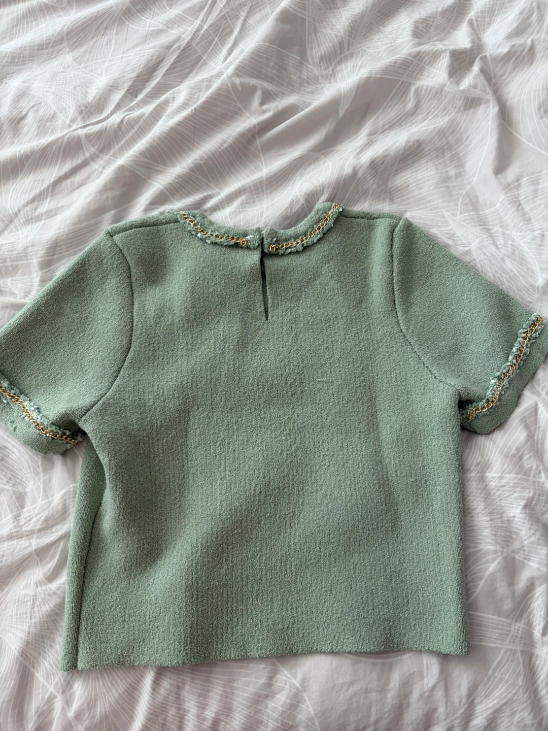 Endless Rose Sage Green Chain-Trim Top – Size L - photo 4