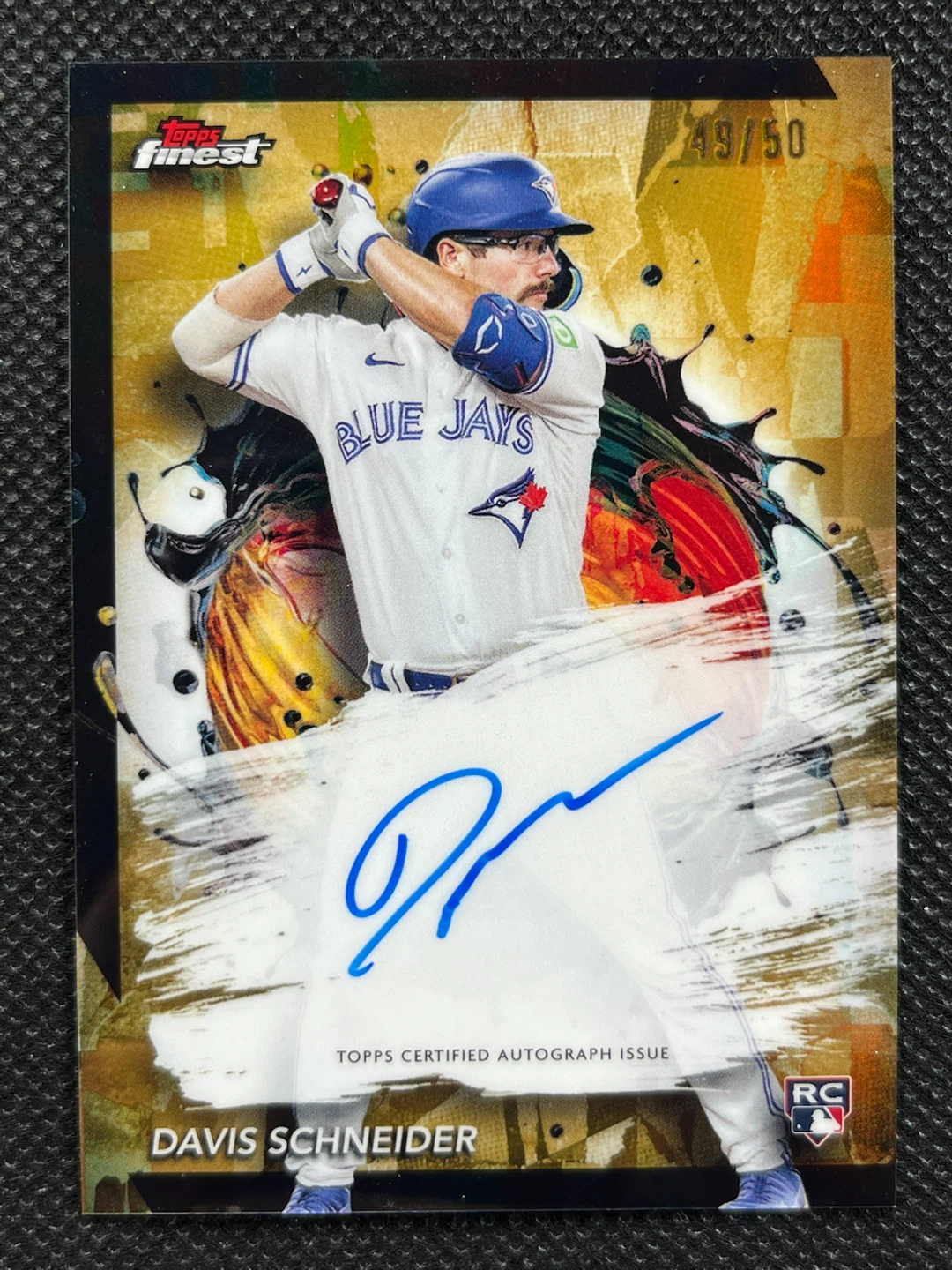 2024 Topps Finest Davis Schneider Auto RC Gold 49/50