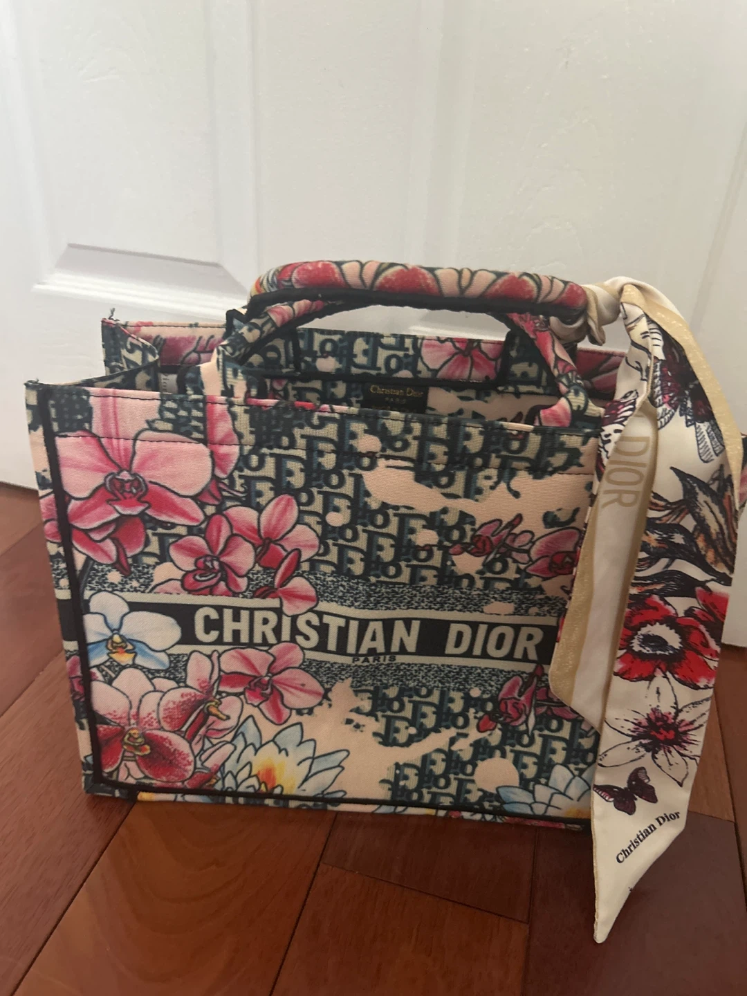 Christian Dior Floral Print Tote Bag