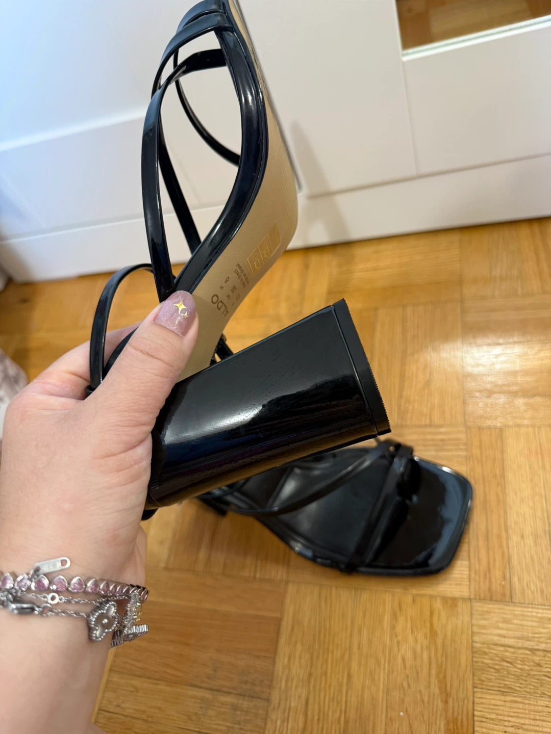 ALDO Black Strappy Block Heel Sandals Size 8.5 - photo 5