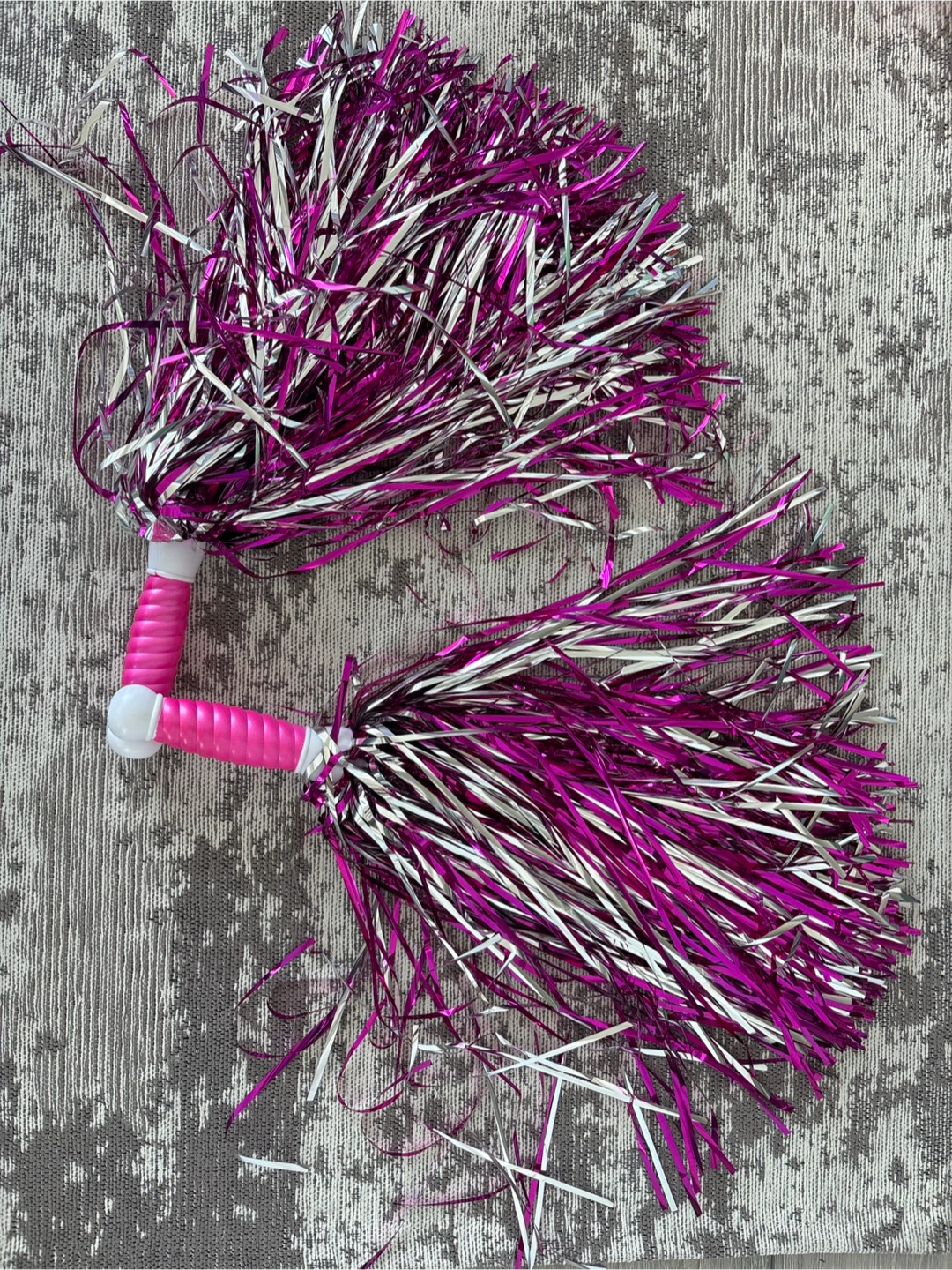 Purple and Silver Pom Poms
