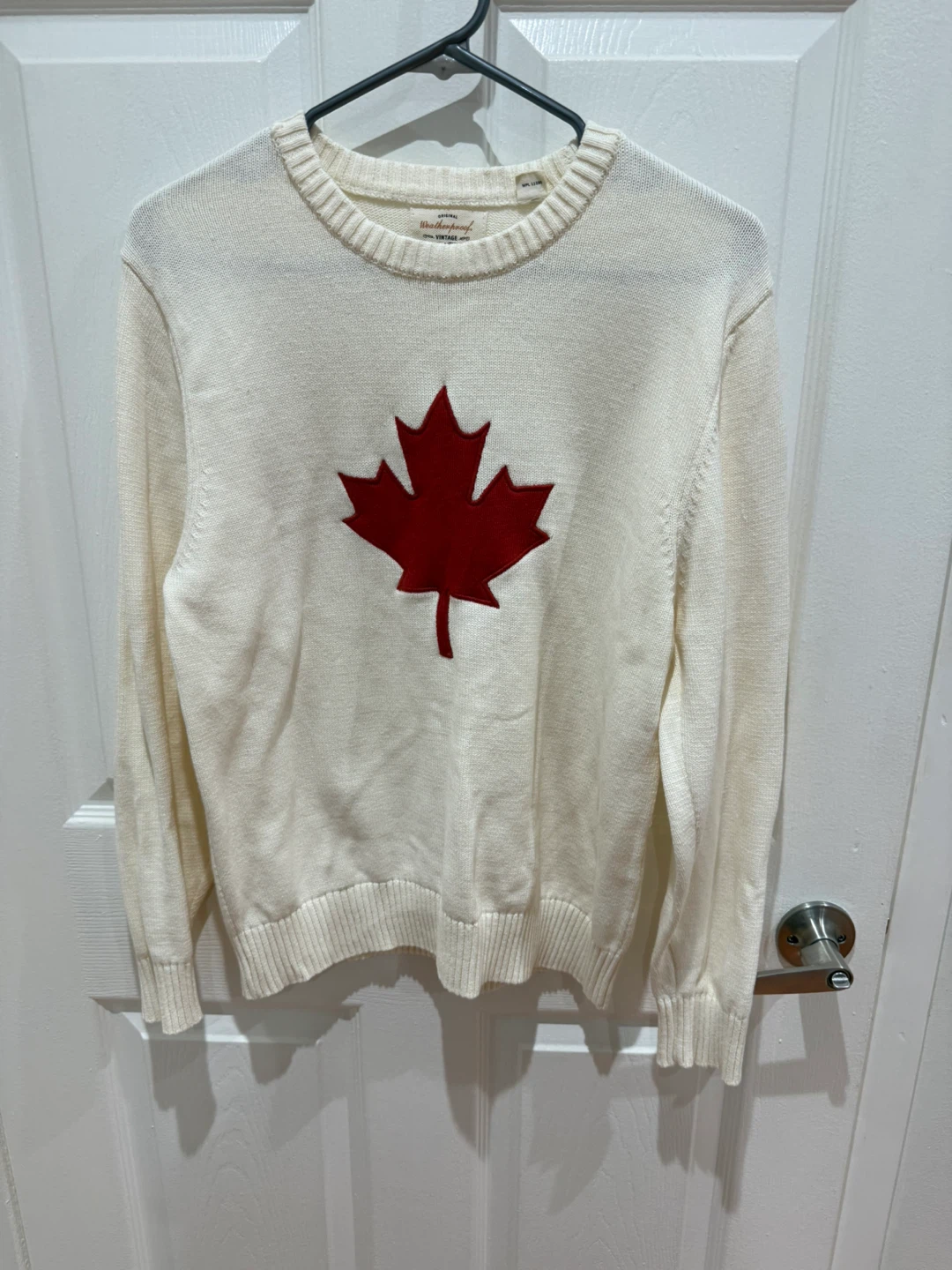 Sweater with Red Maple Leaf