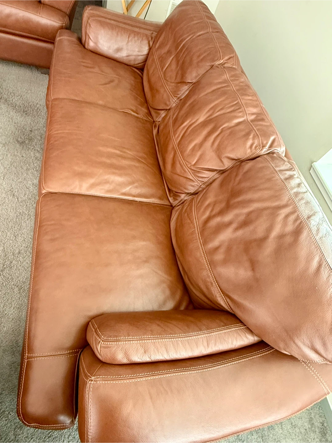Brown Leather Sofa - photo 2