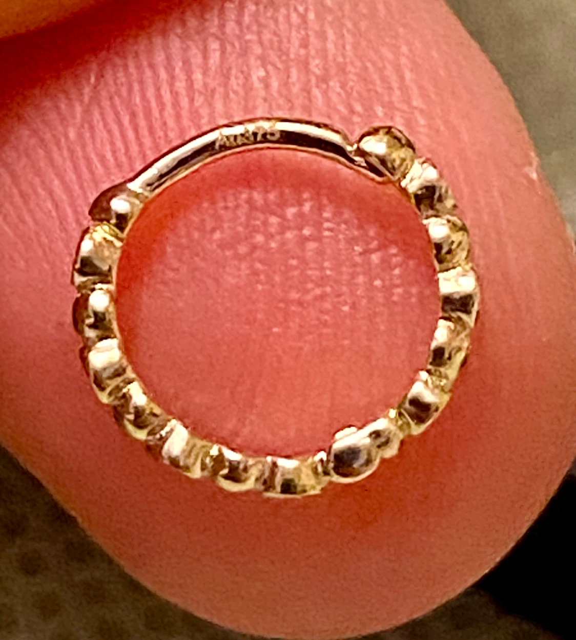 9K Gold Beaded Hoop Earrings with Diamonds - photo 3