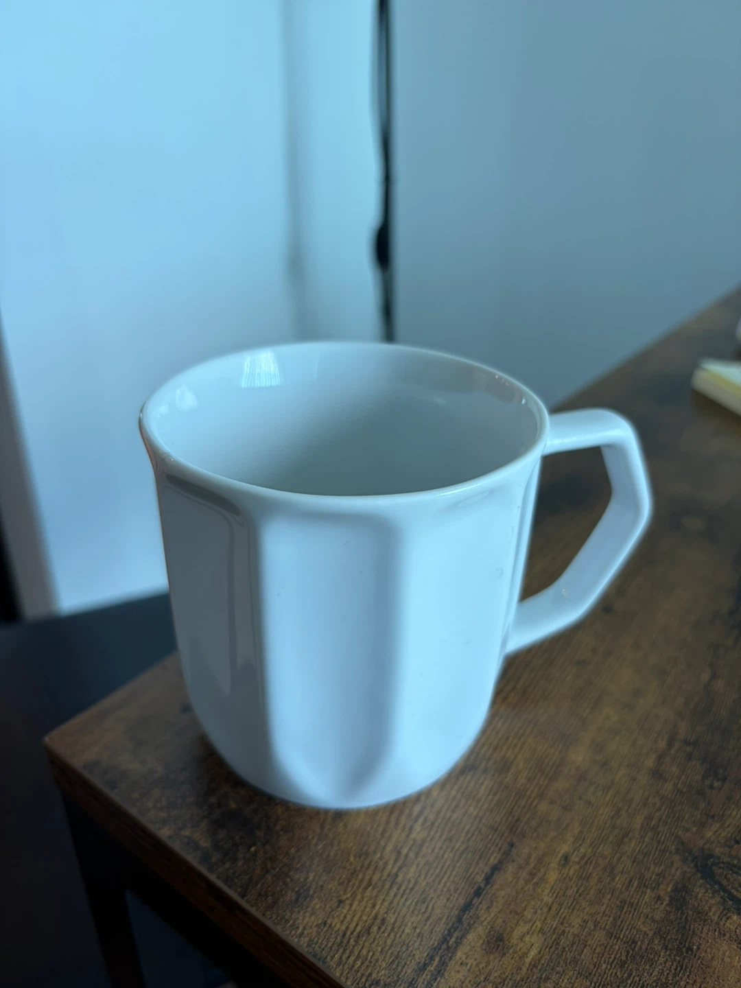 White Faceted Design Mug – Morris Design – Brand New, Never Used