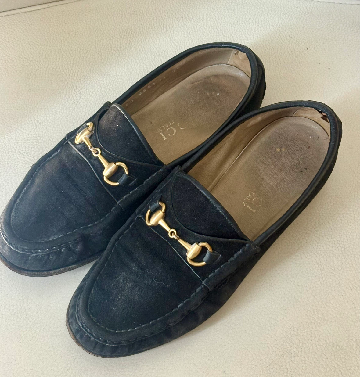 Authentic GUCCI Leather Loafers Black 35C (US 5.5 / UK 2.5) Used