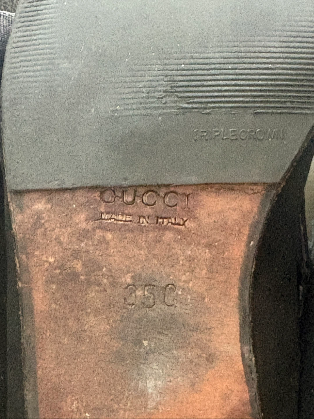 Authentic GUCCI Leather Loafers Black 35C (US 5.5 / UK 2.5) Used - photo 2
