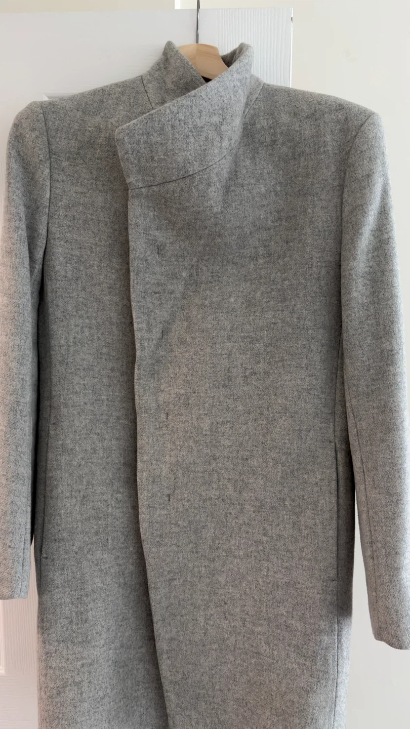 Zara Grey Wool Blend Coat - photo 5