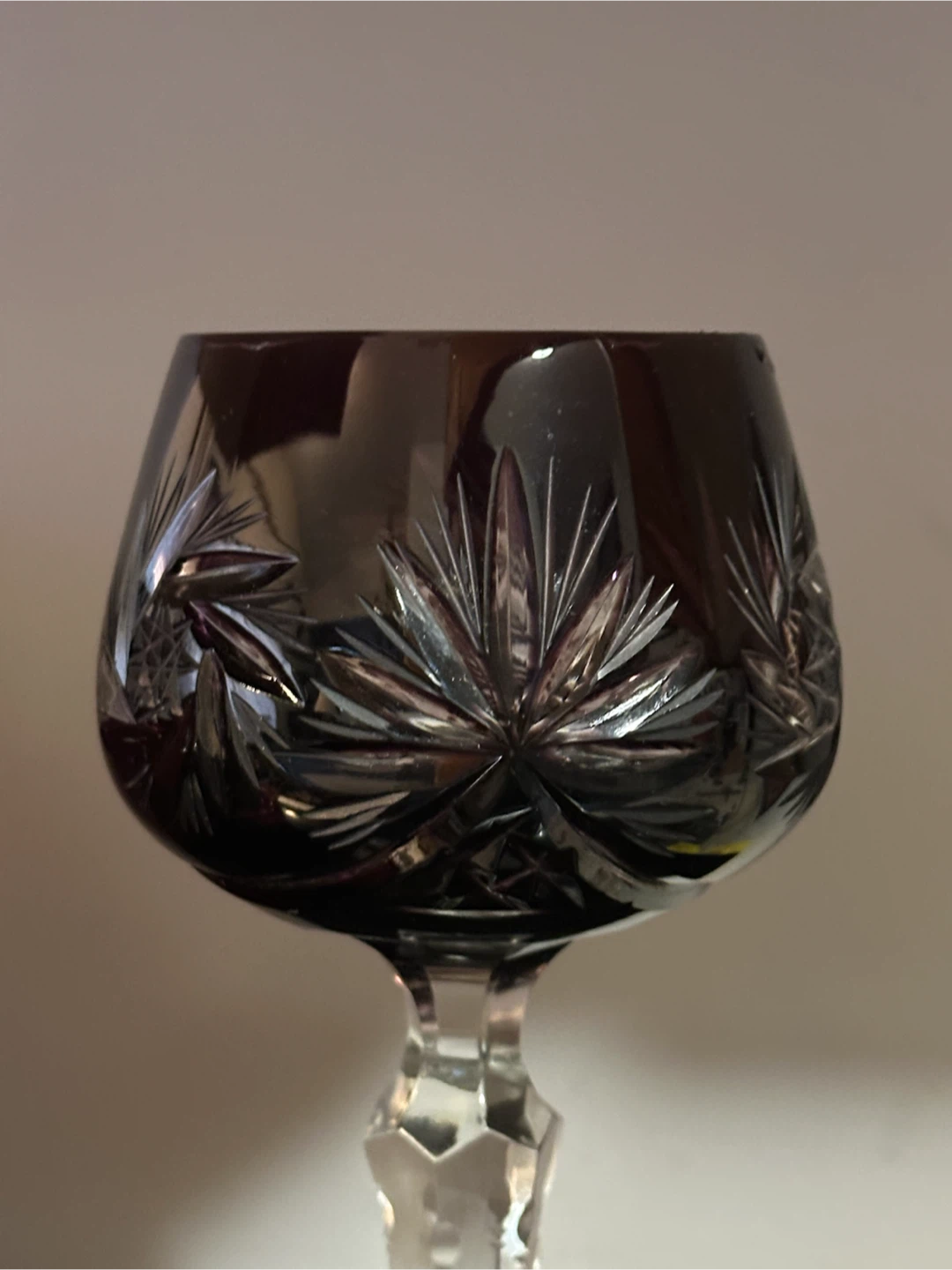 Vintage Lausitzer Amethyst Cut to Clear Glass - photo 2