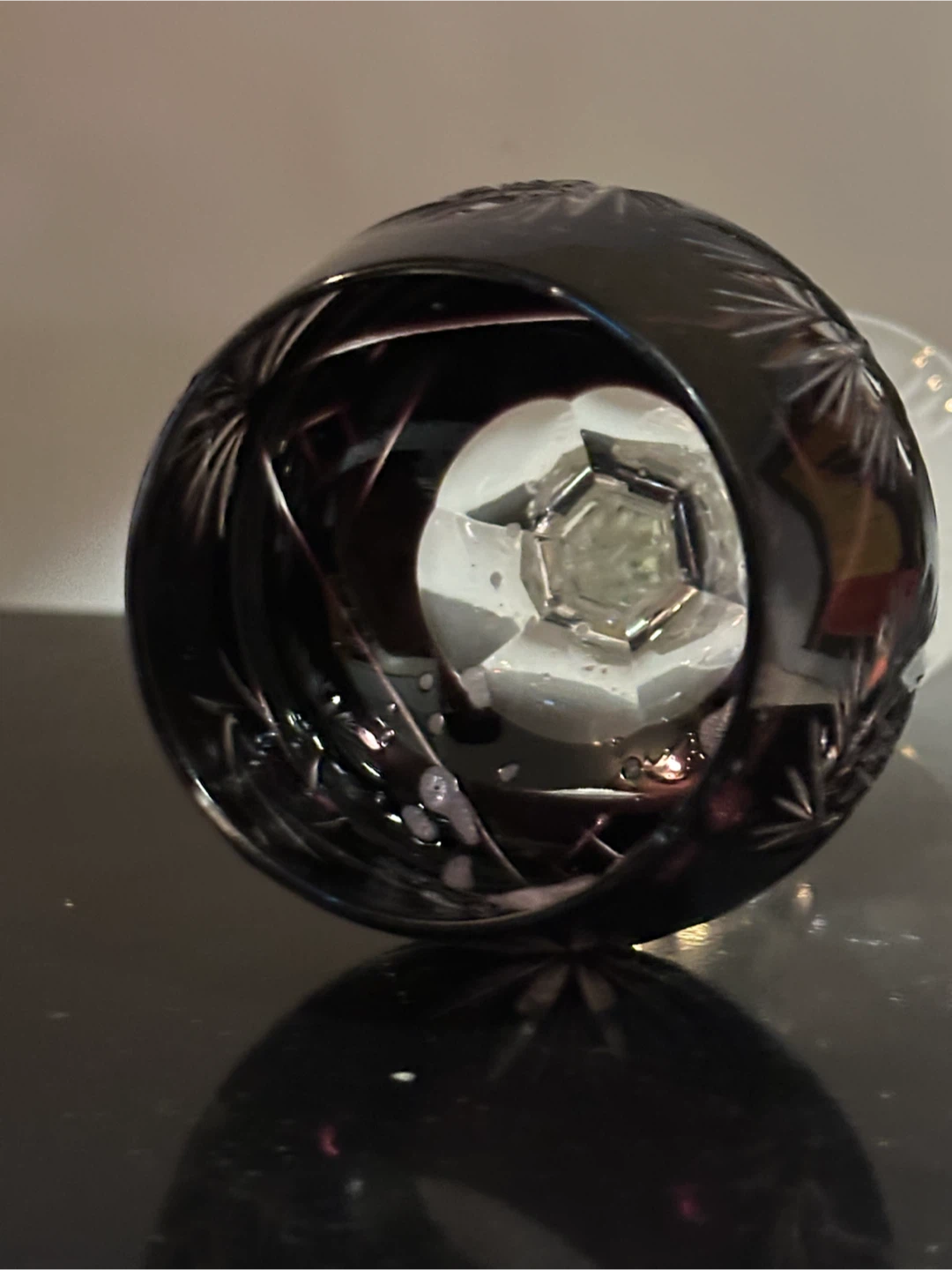 Vintage Lausitzer Amethyst Cut to Clear Glass - photo 4