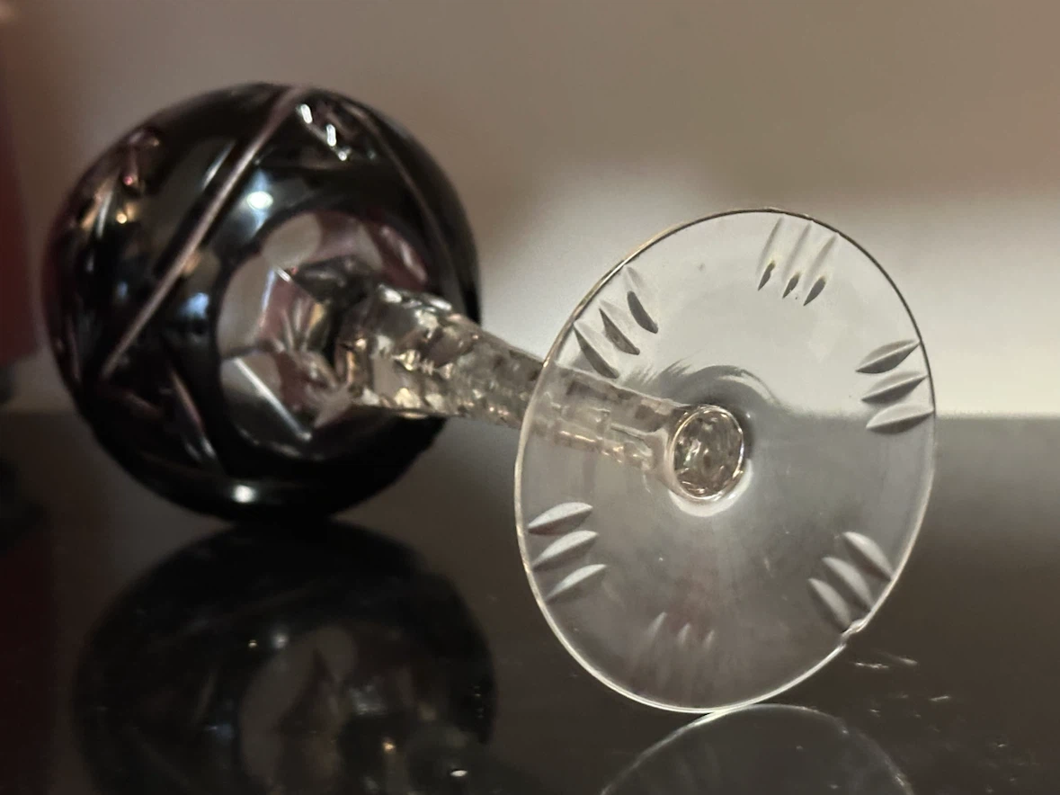 Vintage Lausitzer Amethyst Cut to Clear Glass - photo 5