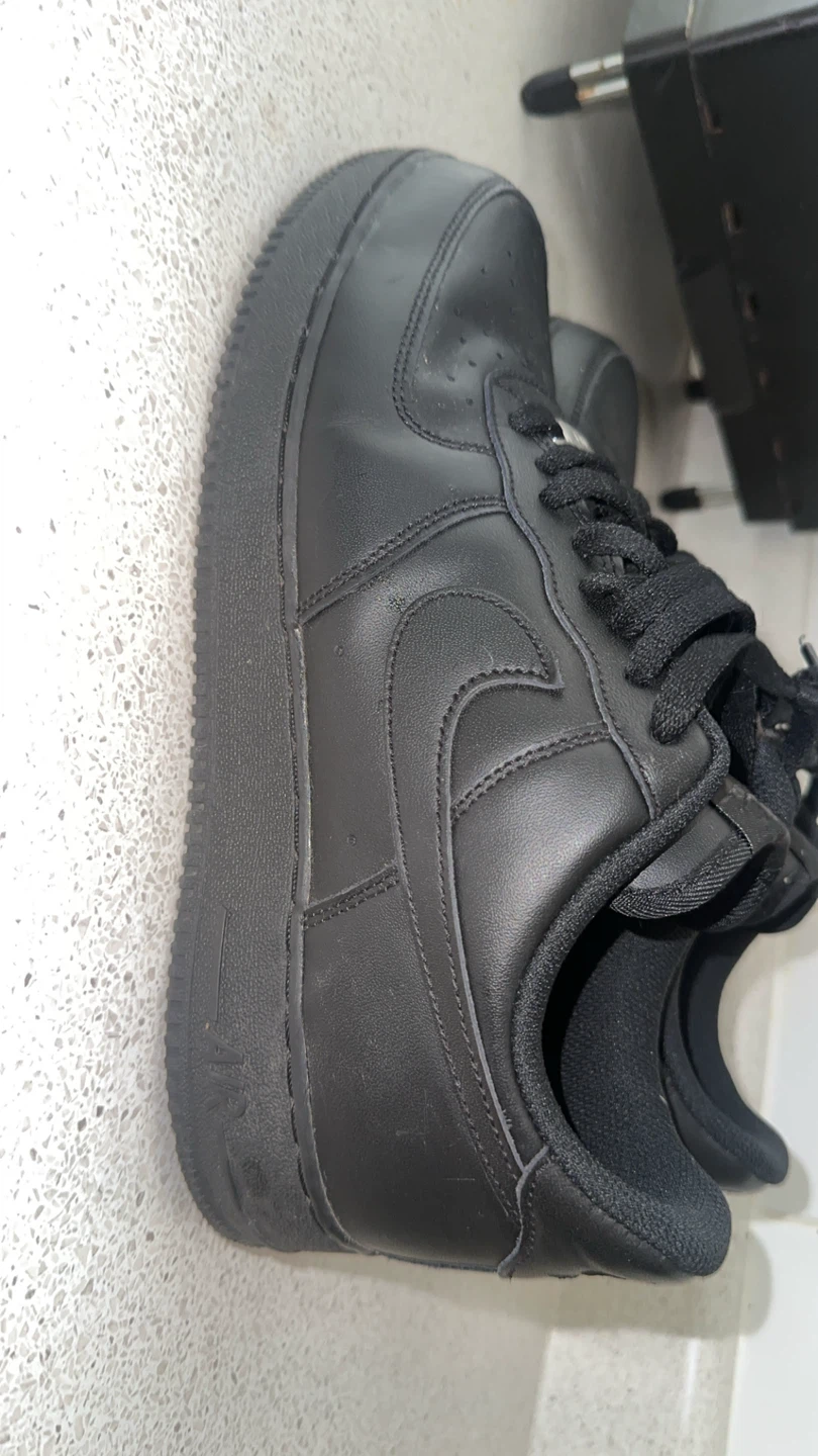 Nike Air Force 1 Low Black Leather Men's Shoes - photo 2