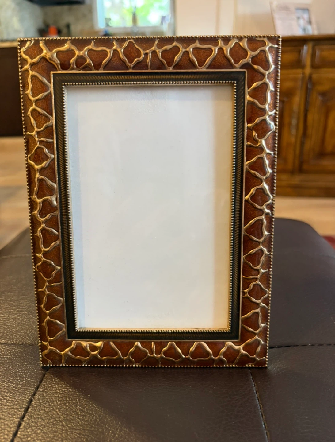 Decorative Picture Frame with Giraffe Print Accent