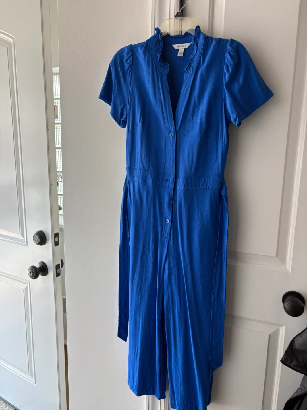 Blue Button-Up Jumpsuit