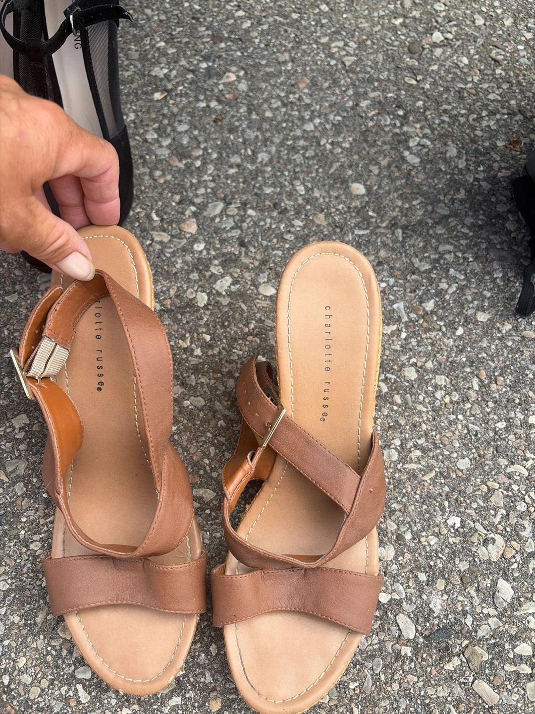 Charlotte Russe Wedge Sandals - Brown