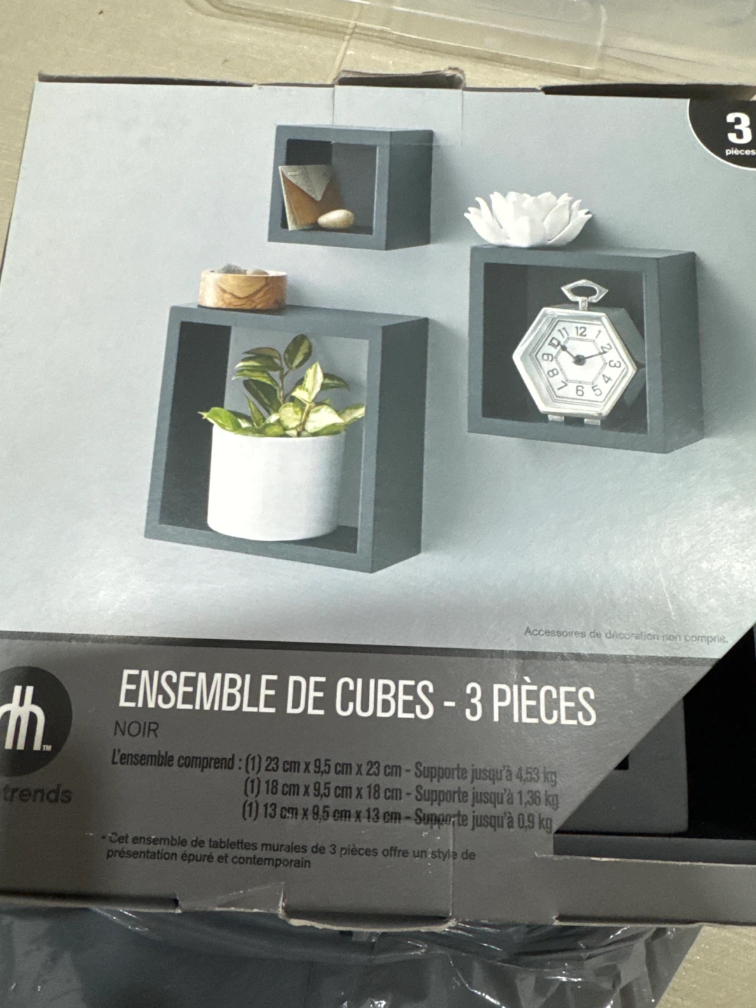 3-piece Cube Shelf Set - Black