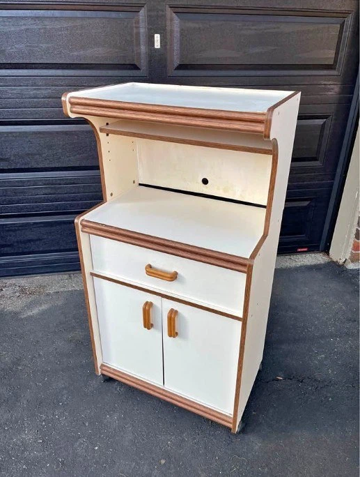 Vintage Kitchen Cabinet on Casters (wheels)