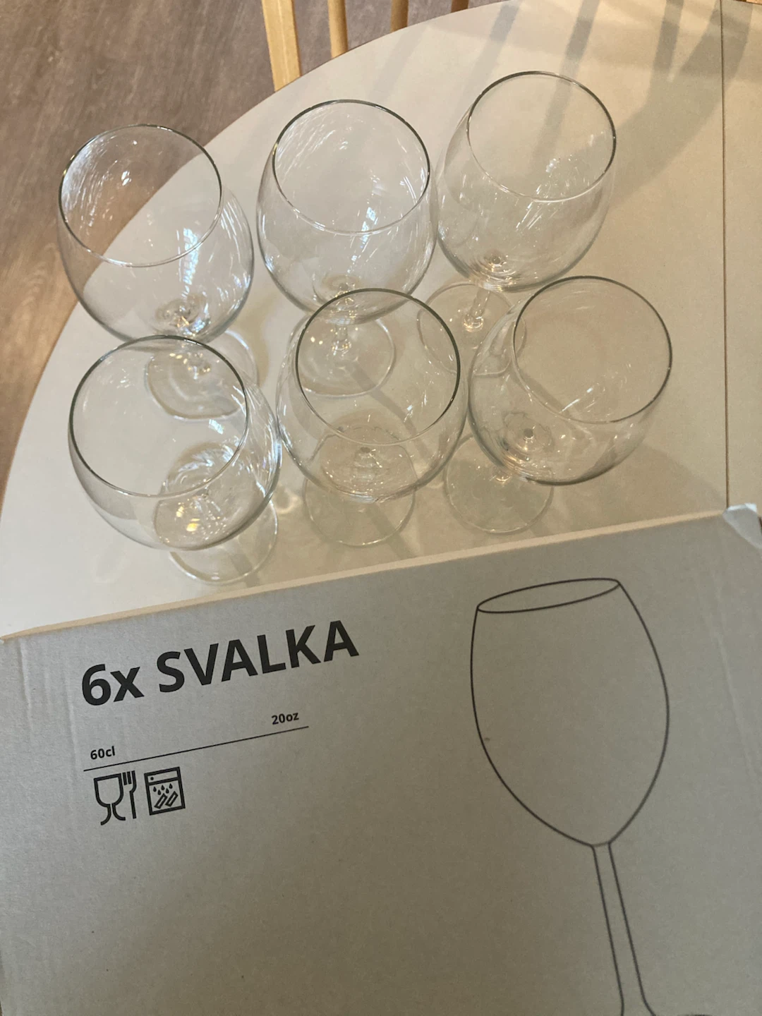 MOVING SALE : IKEA SVALKA 6x Wine Glasses 60cl